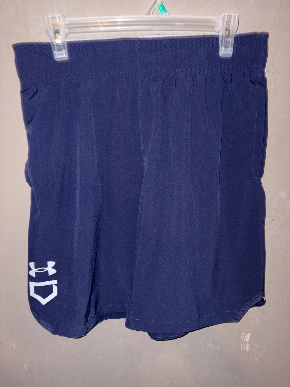 Under Armour Navy Blue Athletic Shortswith White Logo